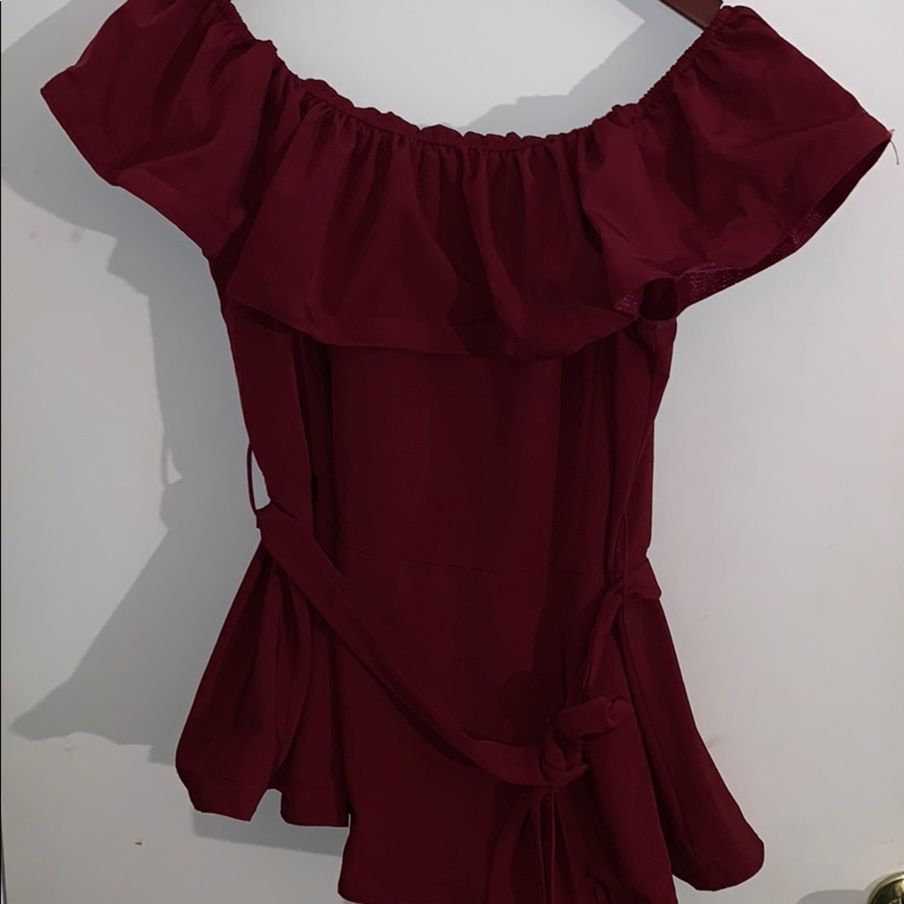 Off the shoulder plus size shirt.